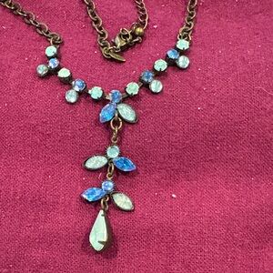 Avon Blue and Green Crystal Necklace